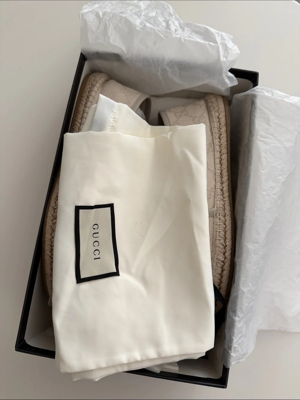 Gucci Beige GG Canvas Espadrilles
